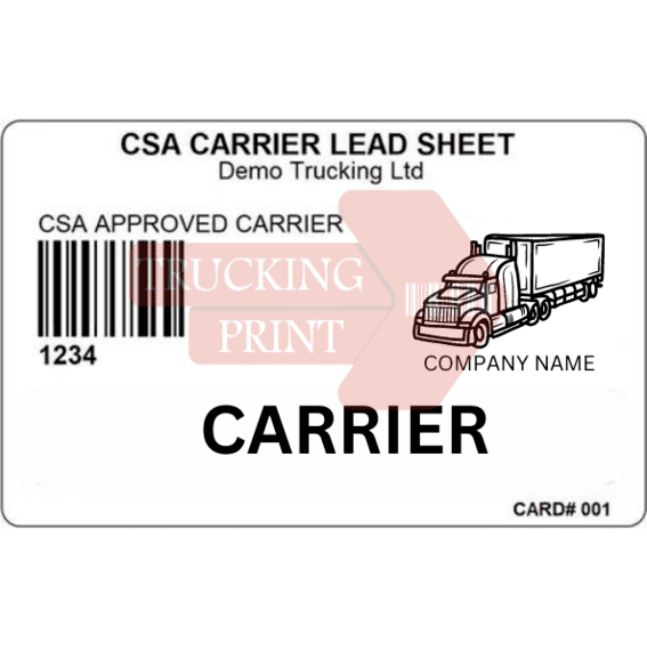 CSA Lead Sheet (Carrier)