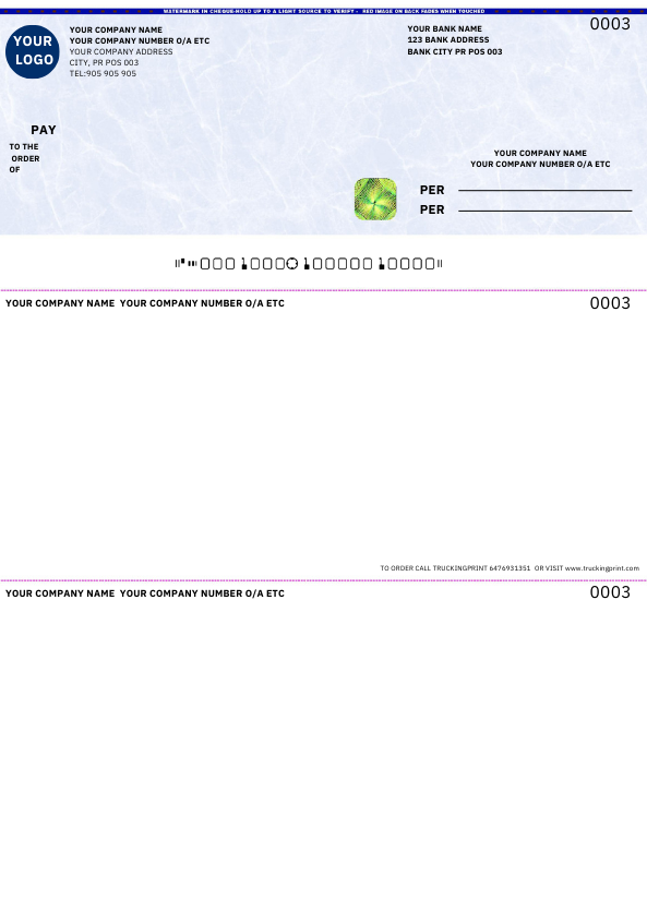 Computer Printable Cheques